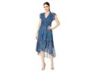 Taylor Ruffle Sleeve Floral Chiffon Midi Dress (blue Cherry) Women's Dress