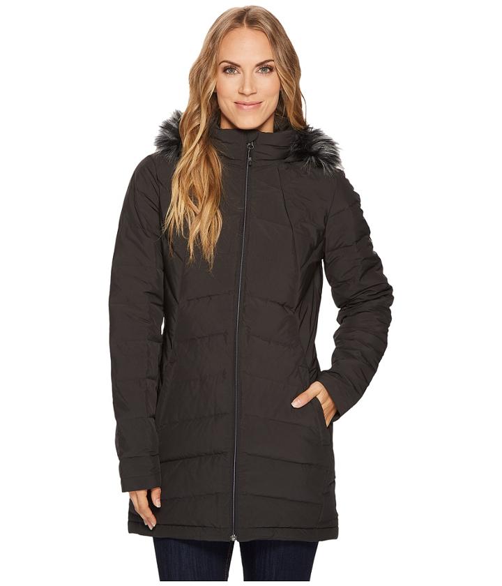 Spyder Syrround Faux Fur Down Coat (black) Women's Coat