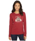 Life Is Good Happiness Is Homemade Long Sleeve Crusher Tee (cranberry Red) Women's Short Sleeve Pullover