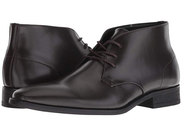 Calvin Klein Rolando (dark Brown Box Leather/stamp Texture) Men's Shoes