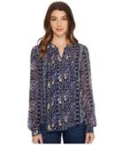 Paige Samita Blouse (dark Ink Blue/bouquet) Women's Blouse