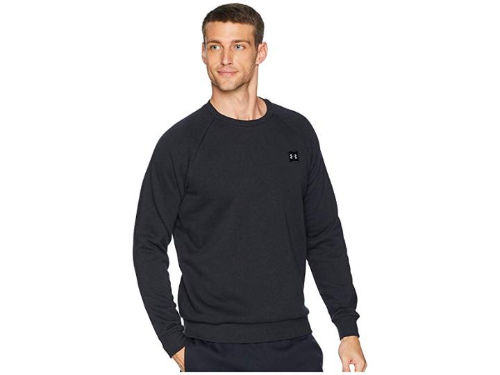 Under Armour Rival Fleece Crew (black/black) Men's Clothing