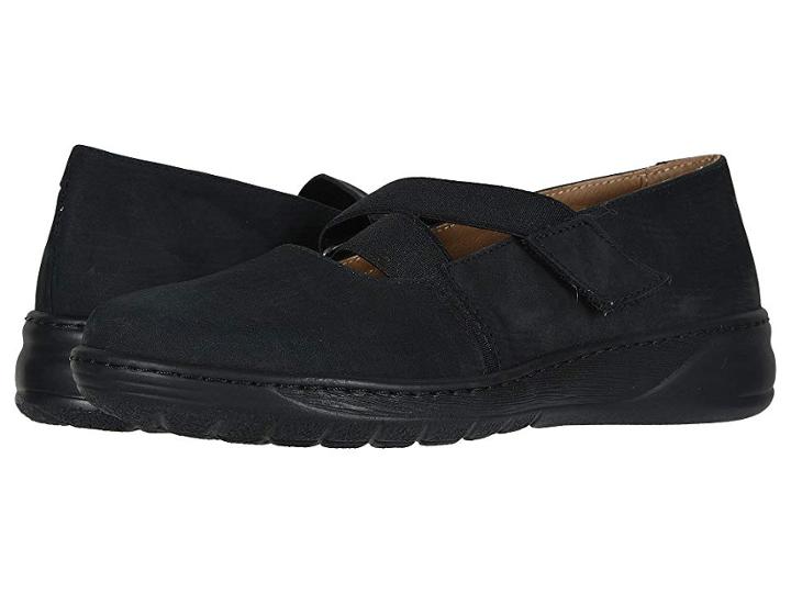 David Tate Julia (black Nubuck) Women's Flat Shoes