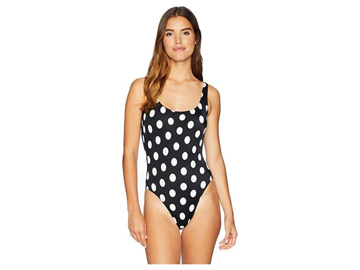 Kamalikulture By Norma Kamali Super Low Back Mio (black/white Quarter Dot) Women's Swimsuits One Piece