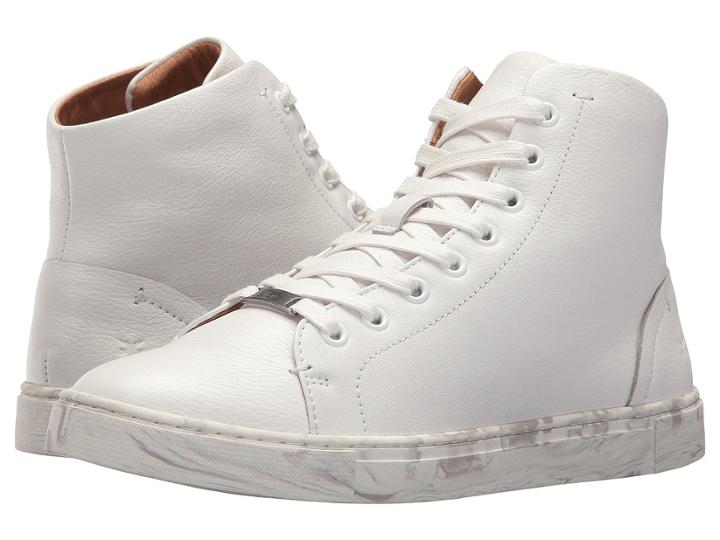 Frye Ivy High Top (white Tumbled Cow) Women's Lace Up Casual Shoes