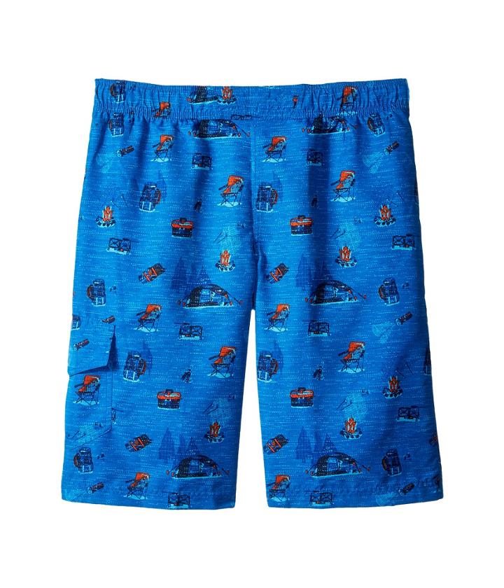 Columbia Kids Solar Streamtm Ii Boardshort (little Kids/big Kids) (super Blue Campin Print) Boy's Swimwear