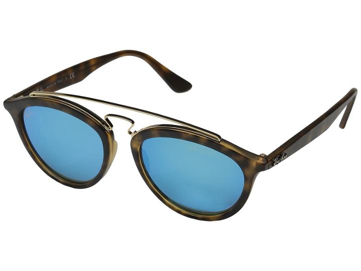 Ray-ban Rb4257 53mm (matte Havana Frame/mirror Blue Lens) Fashion Sunglasses
