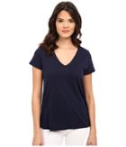 Lilly Pulitzer Etta Top (true Navy) Women's T Shirt