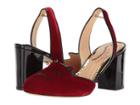 Charlotte Olympia Kitty Slingback (red/black Velvet/patent) High Heels