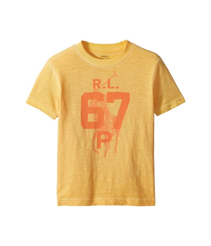 Polo Ralph Lauren Kids Cotton Jersey Graphic T-shirt (little Kids/big Kids) (thai Orange) Boy's T Shirt