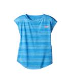 Nike Kids Stripe Heather Gradient Dri-fit Tee (toddler) (comet Blue) Girl's T Shirt