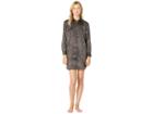 Lauren Ralph Lauren Tonal Satin His Shirt Sleepshirt (black) Women's Pajama