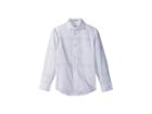 Calvin Klein Kids Dot Plaid Print Long Sleeve Shirt (big Kids) (white) Boy's Clothing