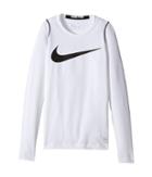 Nike Kids Pro Hyperwarm Long Sleeve Top (little Kids/big Kids) (white/black) Boy's Clothing