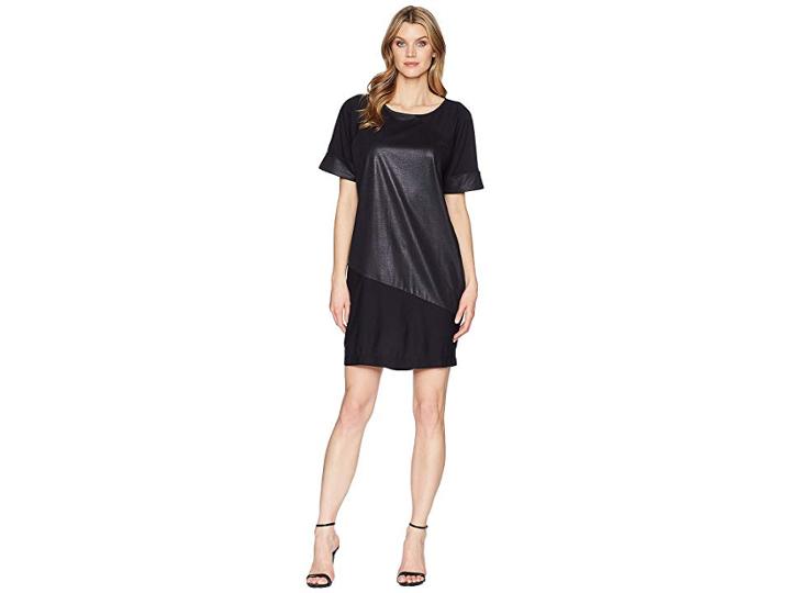 Kenneth Cole New York Color Blocked T-shirt Dress (black) Women's Dress