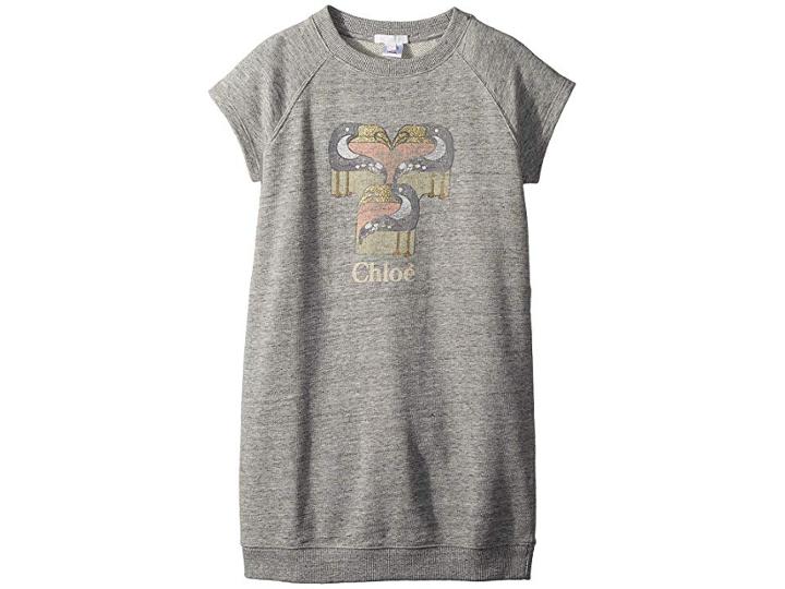 Chloe Kids Mini Me Faded And Pelicans Short Sleeve Dress (little Kids/big Kids) (gris Chine) Girl's Dress
