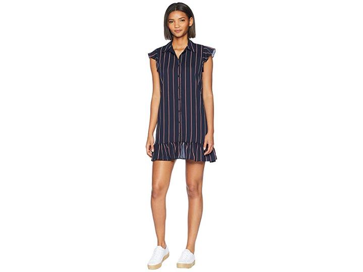 Bb Dakota American Pie Striped Shirtdress (midnight Sky) Women's Dress
