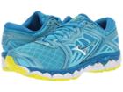 Mizuno Wave Sky (aquarius/silver/safety Yellow) Girls Shoes