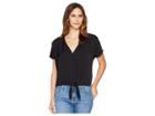 Lucky Brand Tie Front Top (lucky Black) Women's Clothing