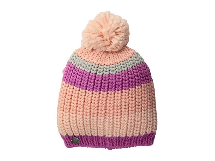 Obermeyer Stripe Pom Knit Hat (pink In Paris) Caps