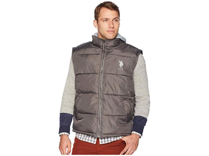 U.s. Polo Assn. Hooded Basic Vest (castlerock) Men's Vest