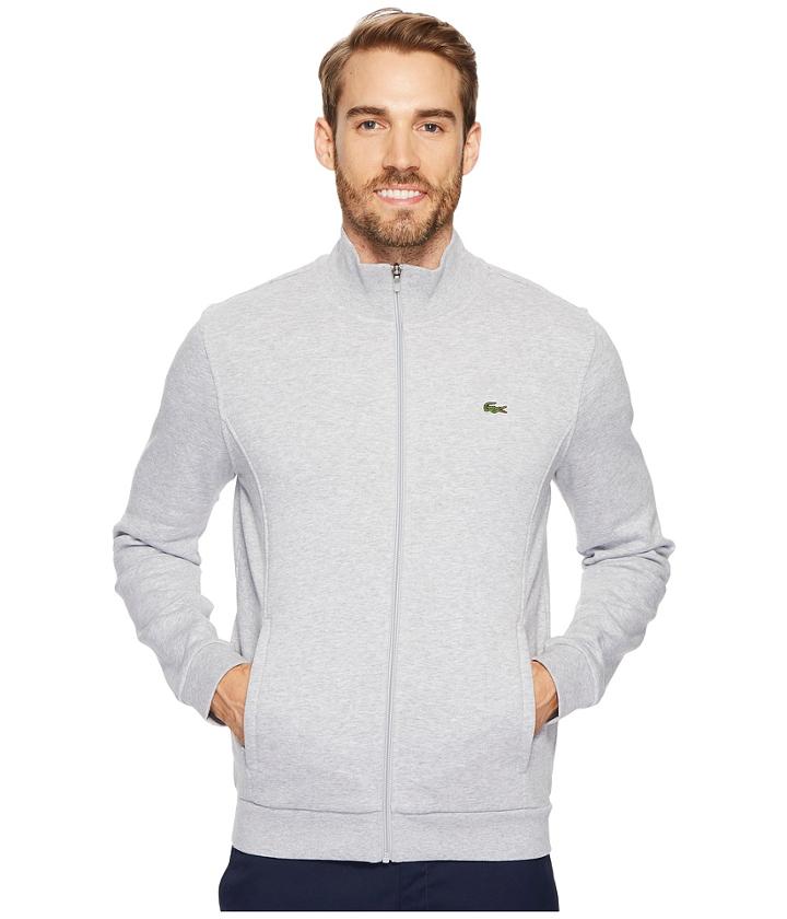 Lacoste Sport Full Zip Fleece Sweatshirt (silver Chine) Men's Sweatshirt