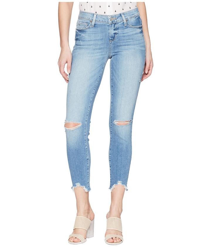 Paige Verdugo Crop W/ Worn In Hem In Janis Destructed (janis Destructed) Women's Jeans