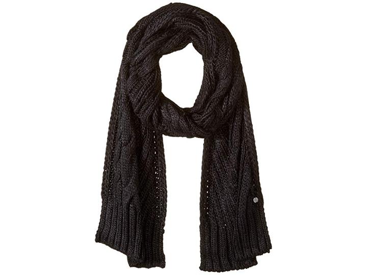 Lauren Ralph Lauren Engineered Cable Scarf (black) Scarves
