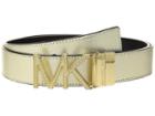 Michael Michael Kors Reversible Chain Logo Hardware Belt (gold/black) Women's Belts