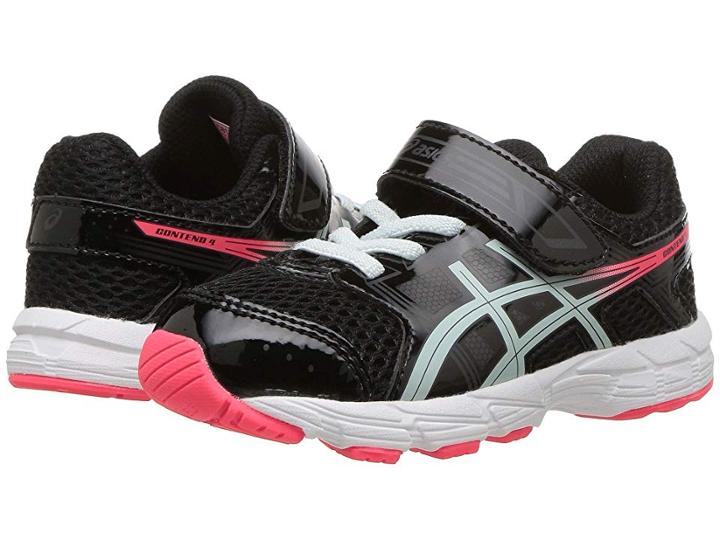 Asics Kids Pre-contend 4 Ts (toddler) (black/soothing Sea) Girls Shoes