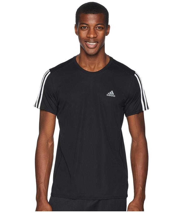 Adidas 3-stripes Run Tee (black/white) Men's T Shirt