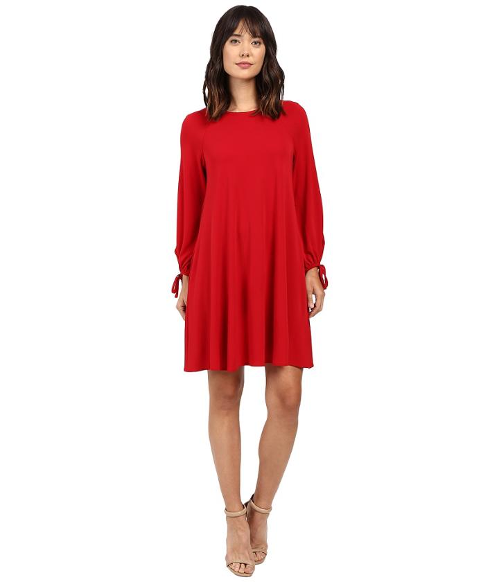 Karen Kane Tie-sleeve Swing Dress (red) Women's Dress