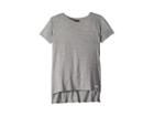 7 For All Mankind Kids High-low V-neck Pocket Tee (big Kids) (heather Grey) Girl's T Shirt