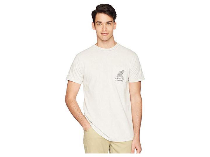 Captain Fin Bigfoot Premium Pocket Tee (white Mineral) Men's T Shirt