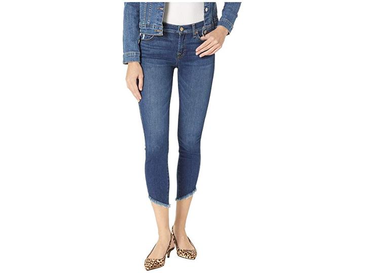 7 For All Mankind Ankle Skinny Angled Hem In Glam Medium (glam Medium) Women's Jeans