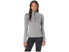 Nike Pro Warm 1/2 Zip (charcoal Heathr/dark Grey/black) Women's Long Sleeve Pullover