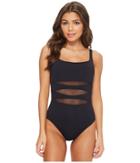Bleu Rod Beattie Don't Mesh With Me Scoop Neck Mio (black) Women's Swimsuits One Piece
