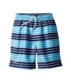 Toobydoo Navy Aqua Stripe Swim Shorts (infant/toddler/little Kids/big Kids) (navy/blue) Boy's Swimwear