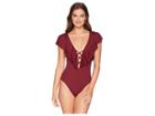 La Blanca Island Goddess Ruffle Mio One-piece Swimsuit (mahogany) Women's Swimsuits One Piece