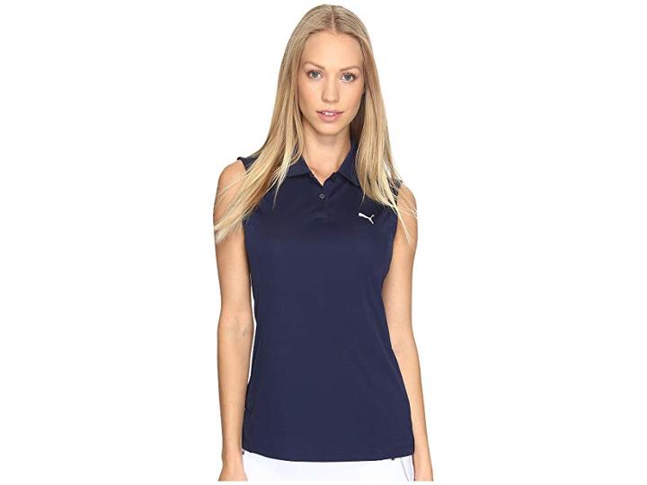 Puma Golf Pounce Sleeveless Polo (peacoat) Women's Sleeveless