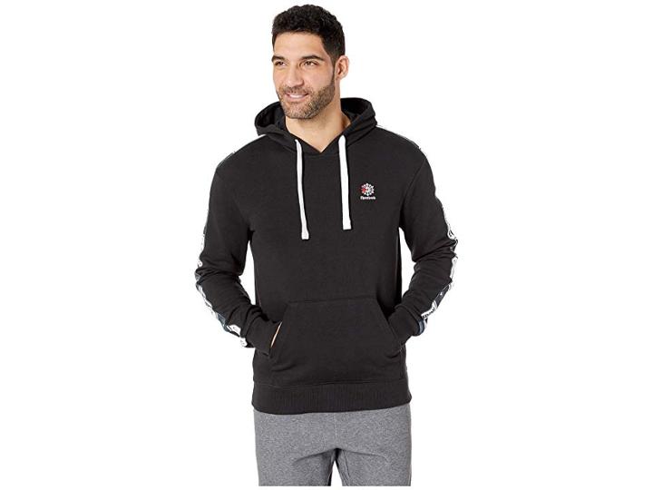 Reebok Classics Taped Over The Head Hoodie (black) Men's Clothing
