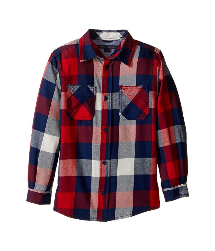 Tommy Hilfiger Kids Ansel Long Sleeve Shirt (toddler/little Kids) (flag Blue) Boy's Clothing