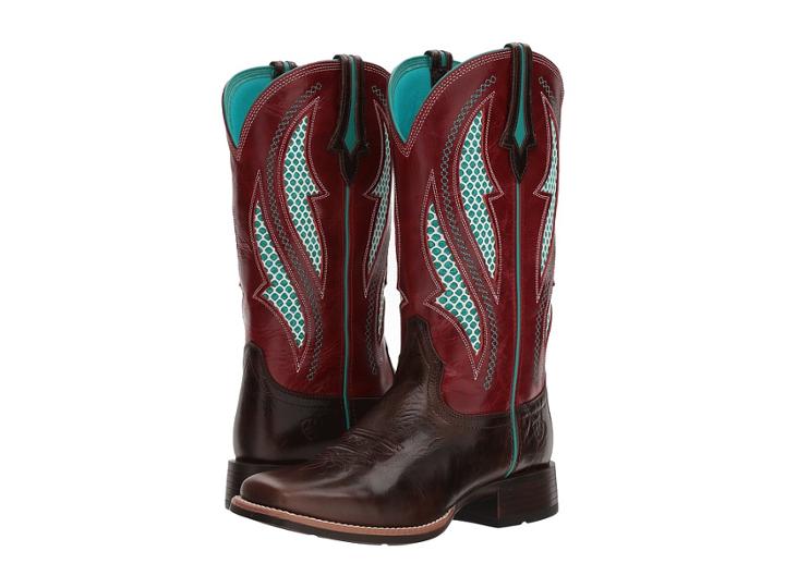 Ariat Venttek Ultra (chocolate Chip/rooster Red) Cowboy Boots