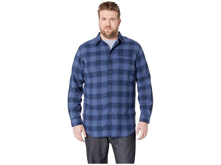 Columbia Big Tall Boulder Ridge Long Sleeve Flannel (dark Mountain Ombre) Men's Long Sleeve Button Up