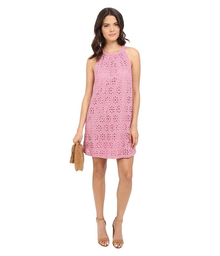 Jack By Bb Dakota Browning Floral Dobby Dress (dusty Mauve) Women's Dress