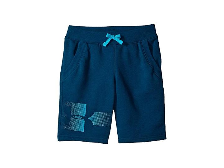 Under Armour Kids Rival Graphic Fleece Shorts (big Kids) (techno Teal/deceit) Boy's Shorts