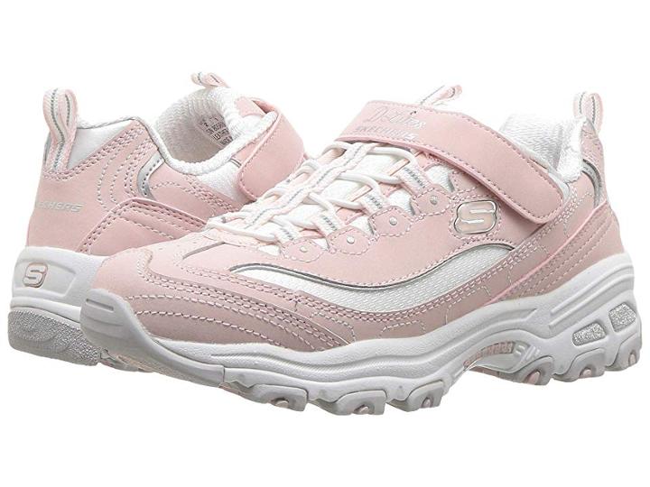 Skechers Kids D'lites 80588l (little Kid/big Kid) (light Pink/white) Girl's Shoes