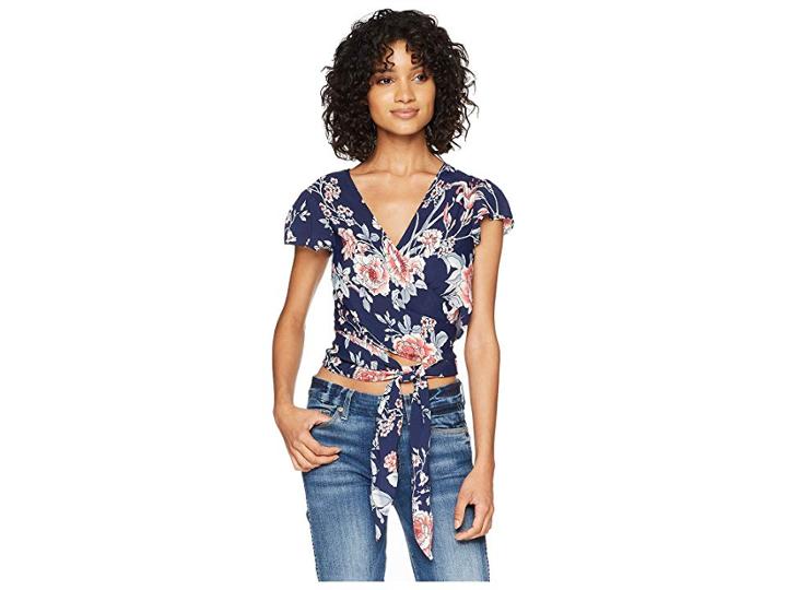 Flynn Skye That's A Wrap Crop Top (rosey Water) Women's Clothing