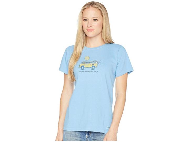 Life Is Good Take Your Love Van Crusher Tee (powder Blue) Women's T Shirt