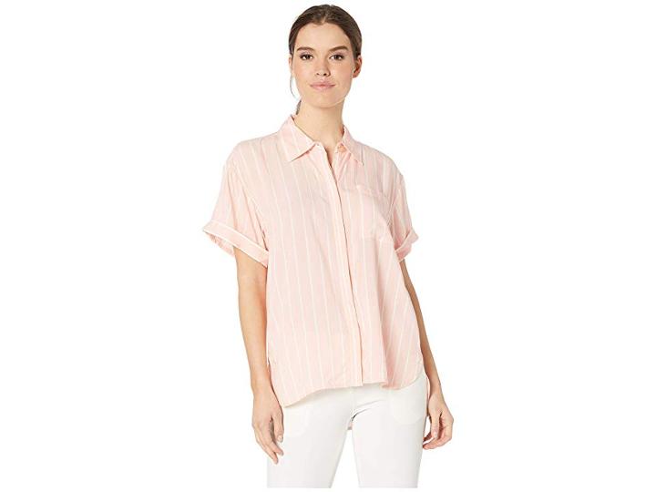 Juicy Couture Cindy Stripe Shirt (soft Pink/cindy Stripe) Women's Blouse